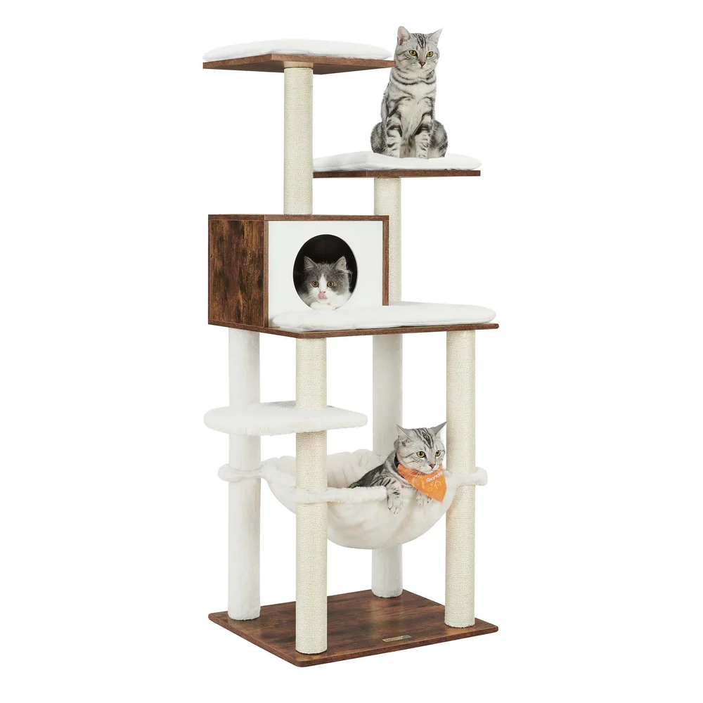 54.3-Inch Cat Tower with Scratching Posts