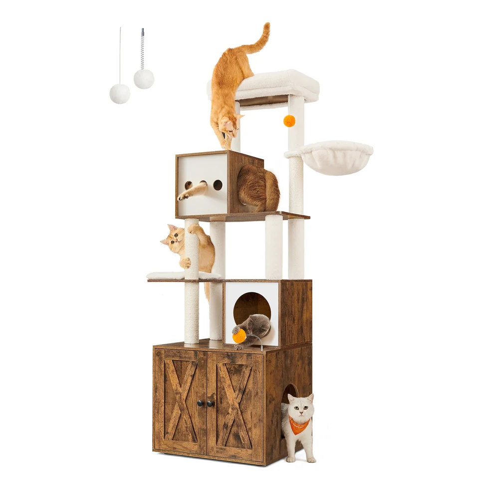 72.8" Tall 2-in-1 Cat Tree with Scratching Posts