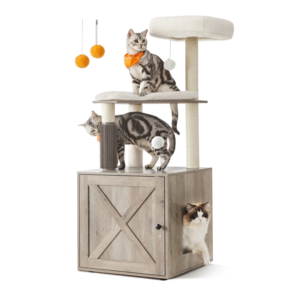 Litter Box Enclosure with Scratching Mat - Image 2