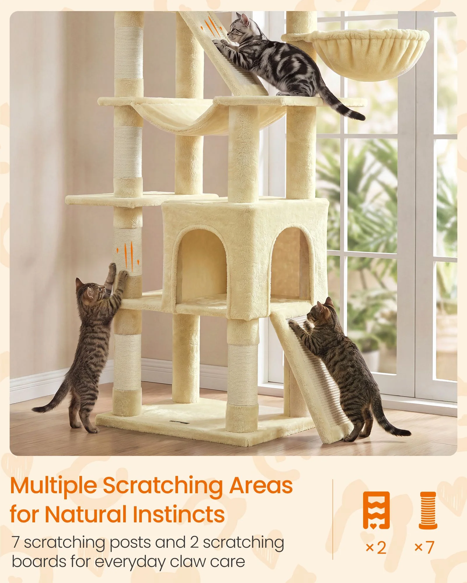 Feandrea Cat Tree with Sisal Scratching Posts - Image 3