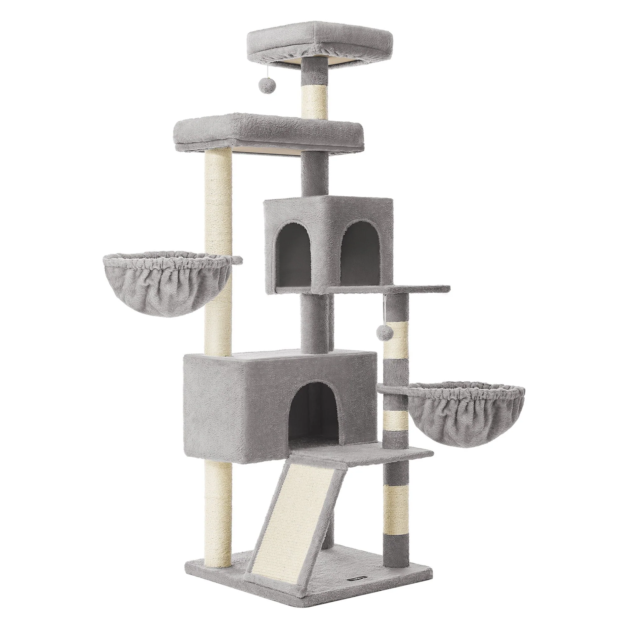 Large Cat Tree Tower, 68.5-Inch Tall Cat Condo with Large Perch