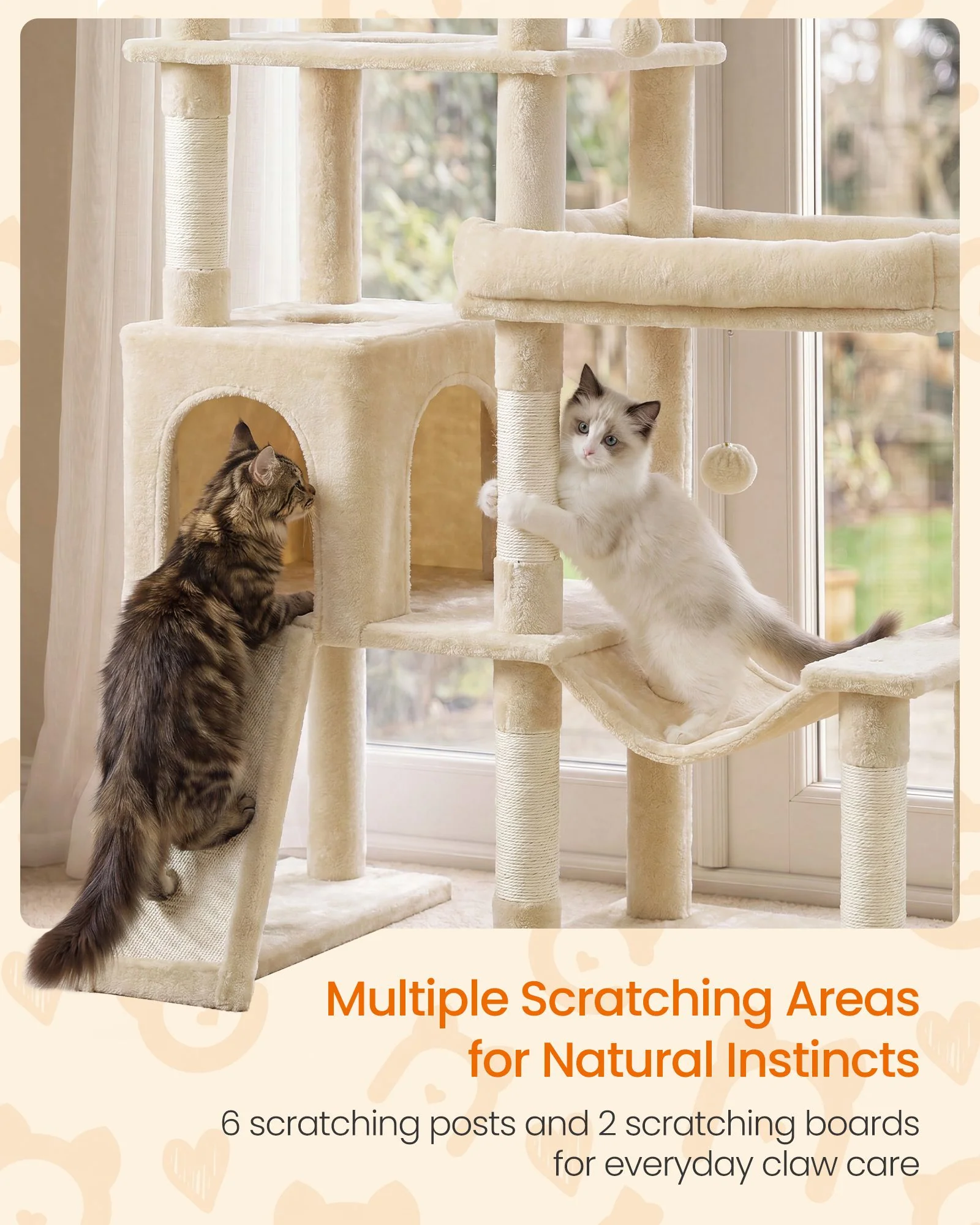 Feandrea Multi-Level Cat Tree for Large Cats - Image 3