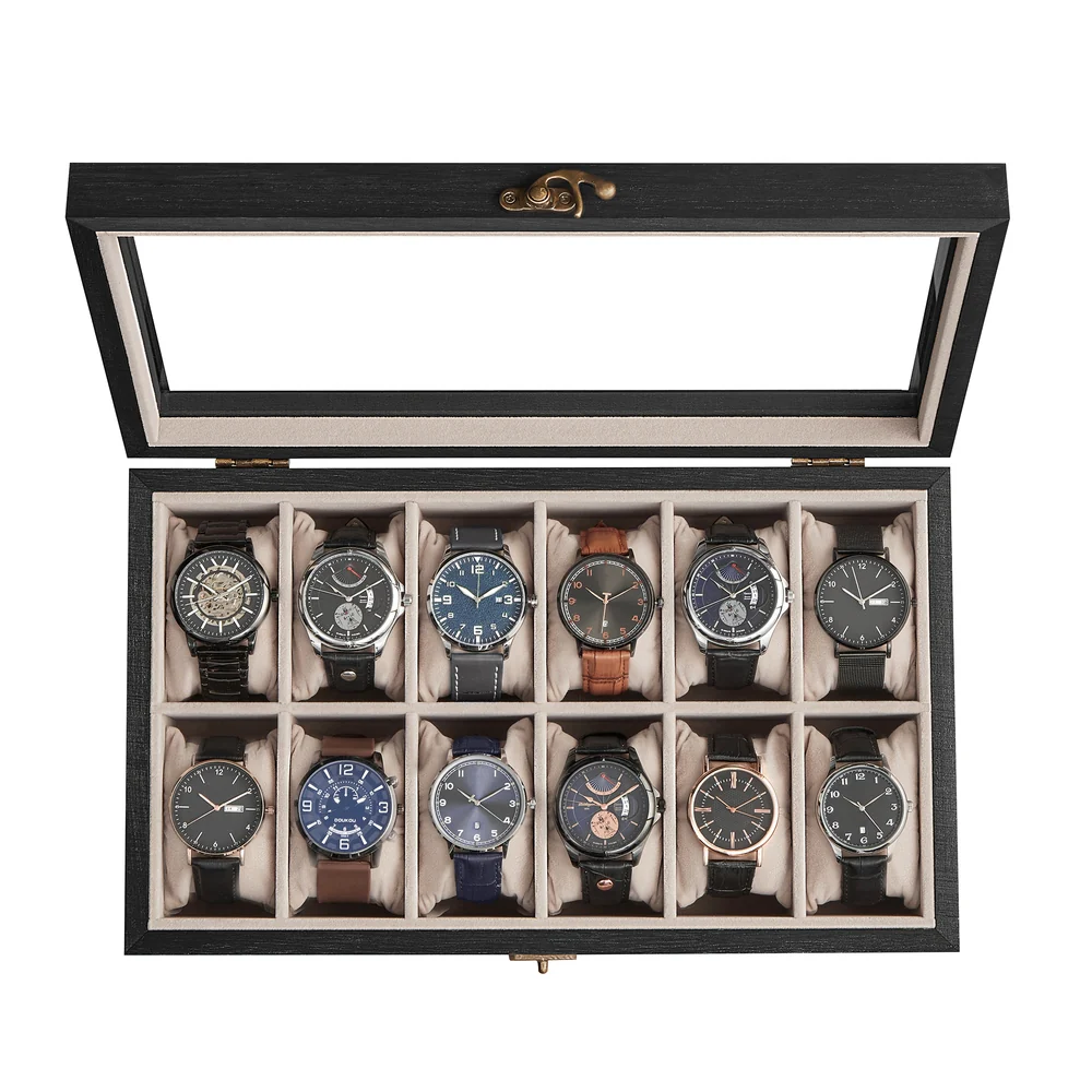 Wood Watch Box with Glass Lid - Image 5