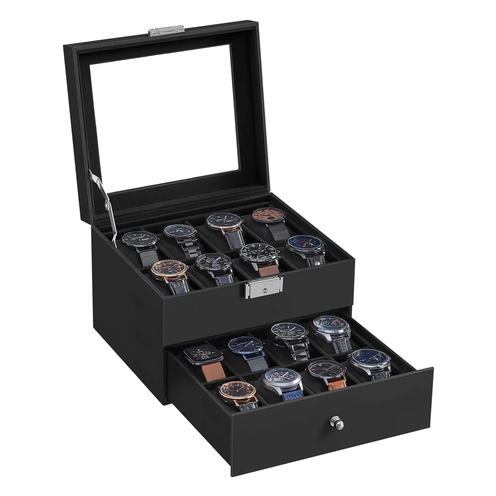 2-Layer Synthetic Leather Watch Box