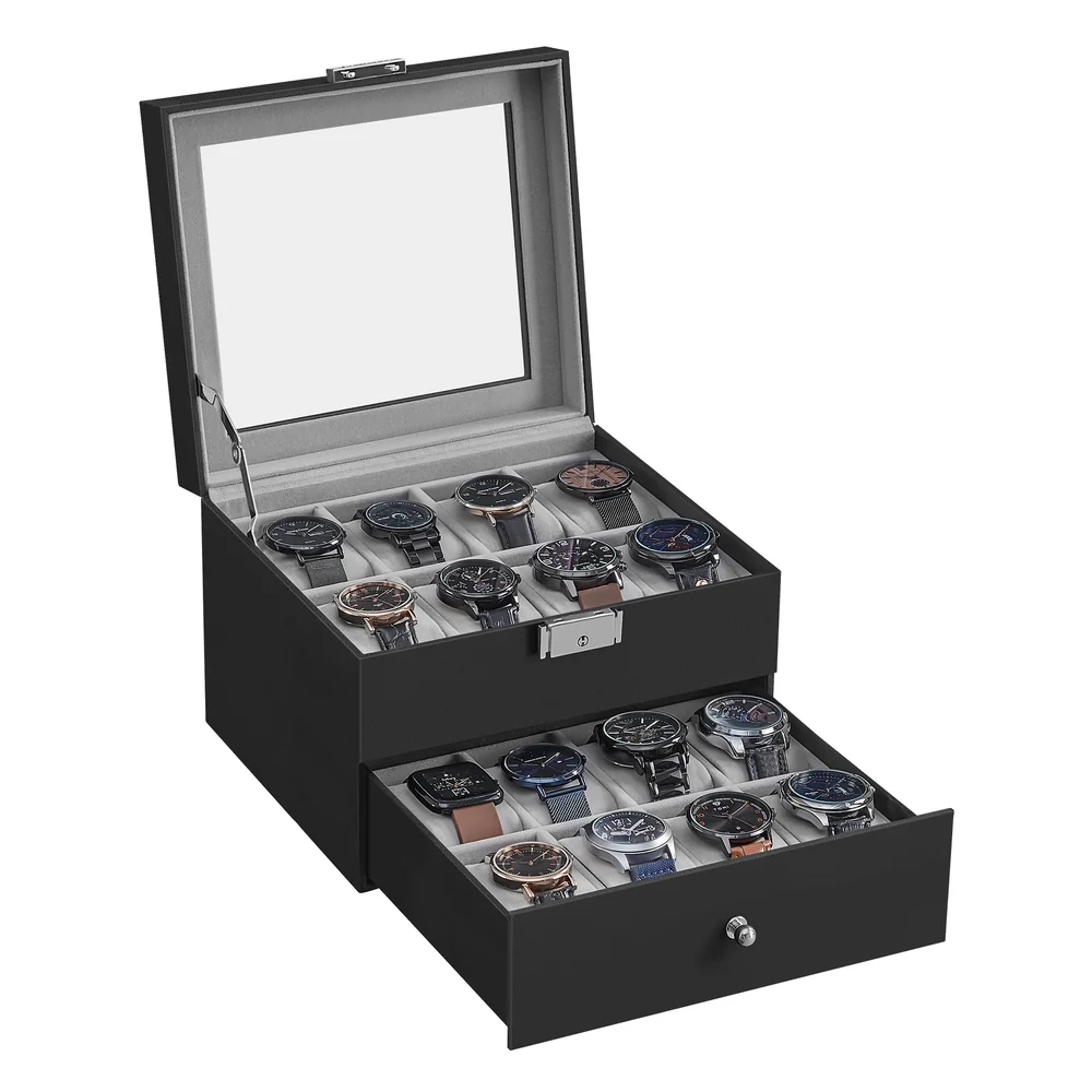 2-Layer Synthetic Leather Watch Box - Image 2