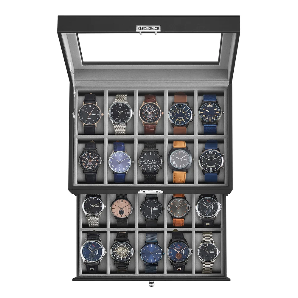 2-Layer Synthetic Leather Watch Box - Image 4