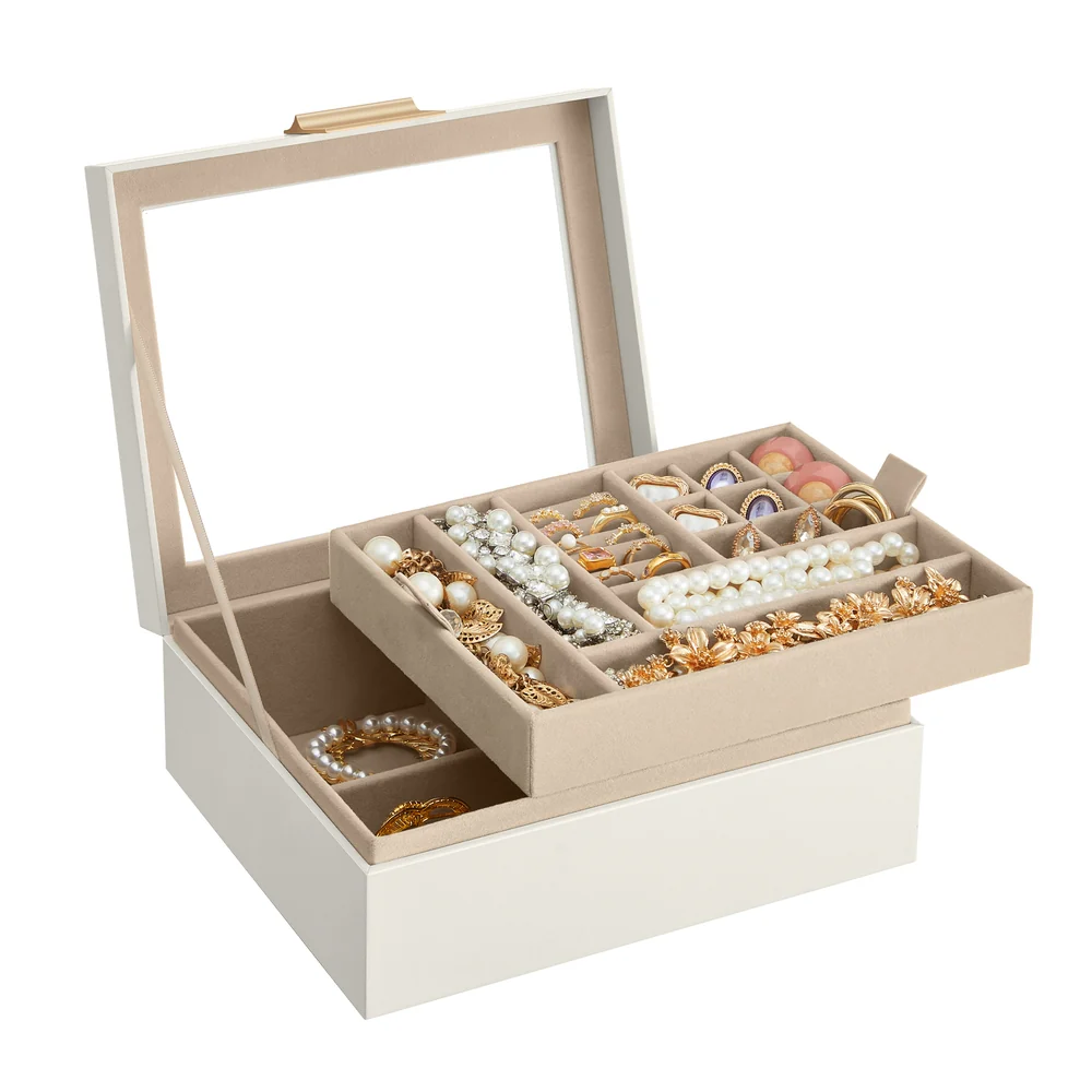 2-Layer Jewelry Box with Removable Tray