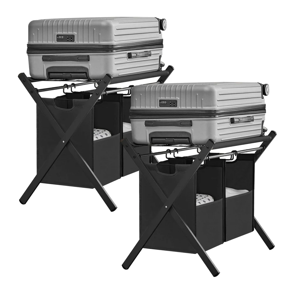 Set of 2 Luggage Racks, with Removable Laundry Bag - Image 4