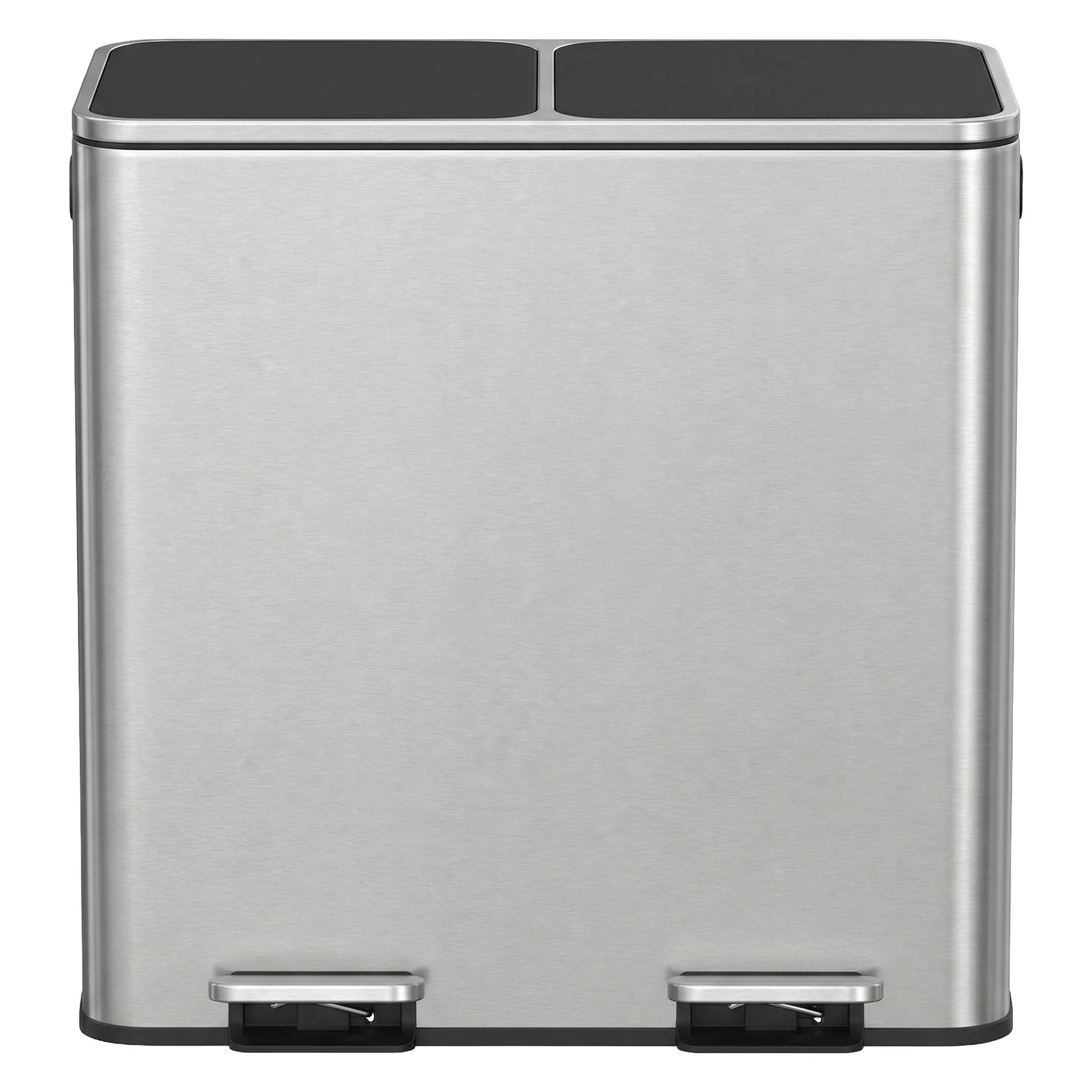 Dual compartment kitchen trash can with airtight lids