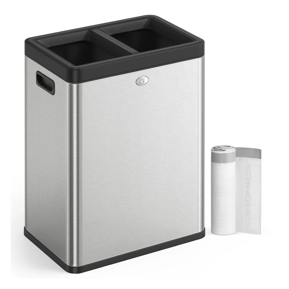 2 x 6.6 Gallon Open Top Trash Can