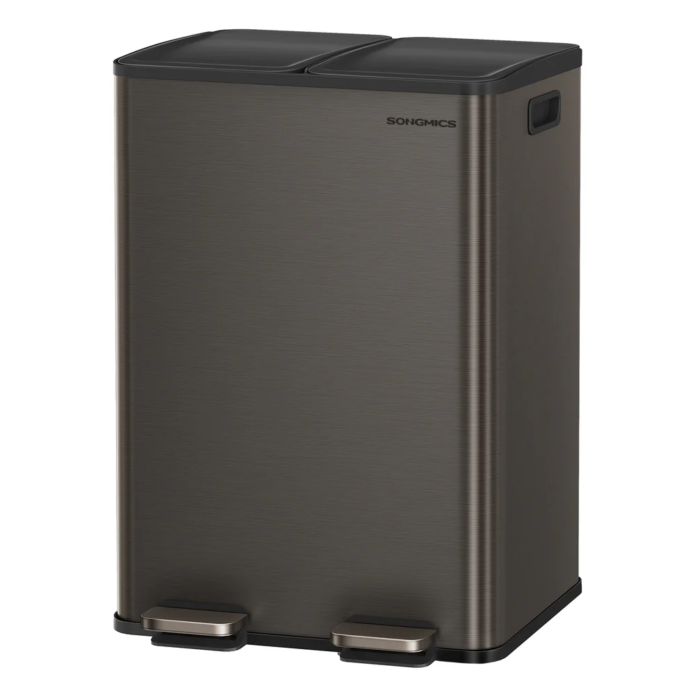 30L x 2 Trash Bin, Dual Pedal, Soft-Close, Stainless Steel, 15 Liners - Image 3