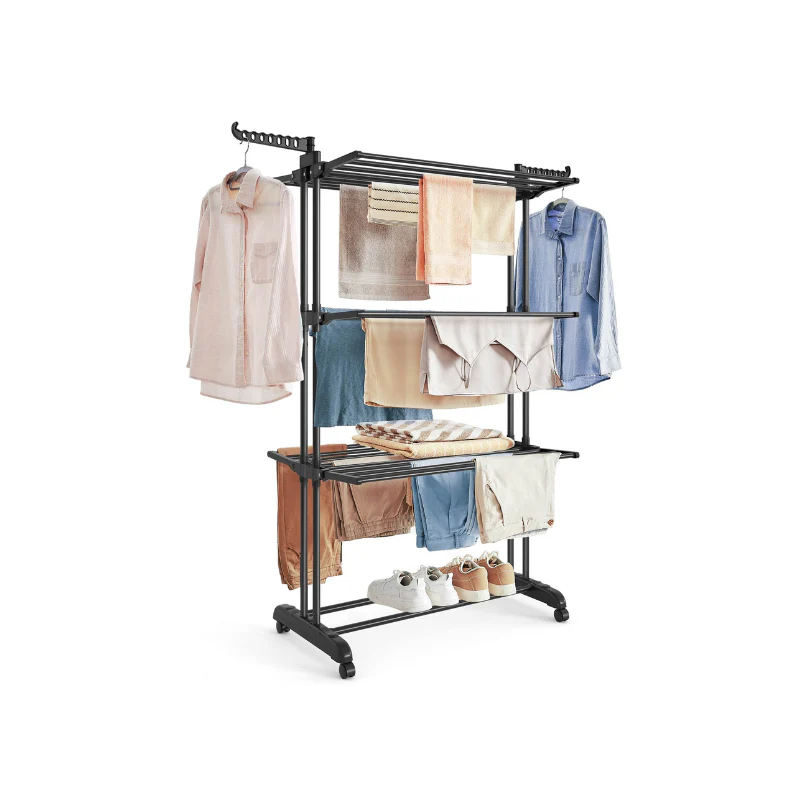 4-Tier Rolling Clothes Drying Rack Stand - Image 3