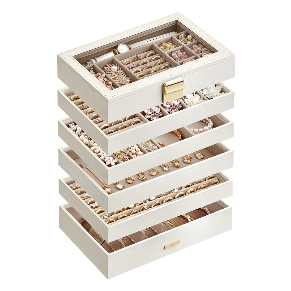 Stackable Jewelry Trays with Glass Lid - Image 7