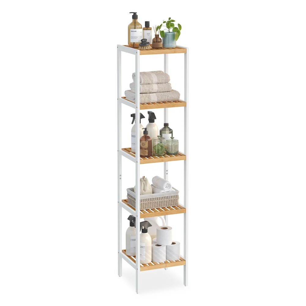 5-Tier Bamboo Bathroom Shelf - Image 4