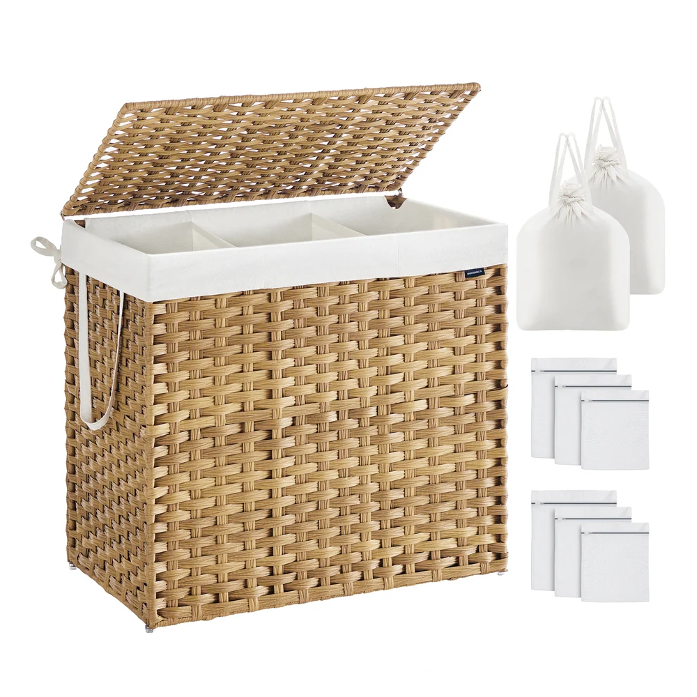 Wicker Laundry Hamper with Lid - Image 4