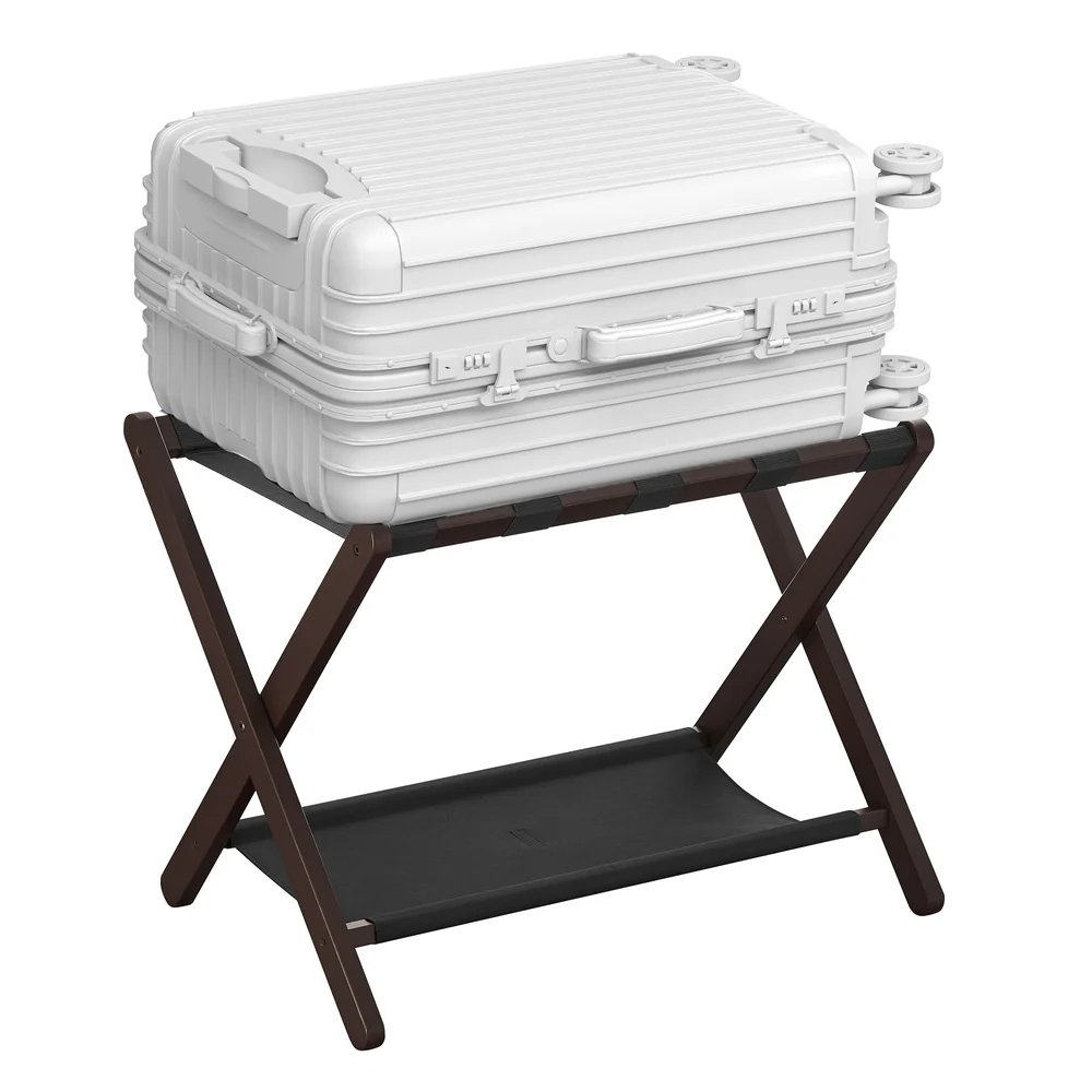 Luggage Rack with Storage Shelf