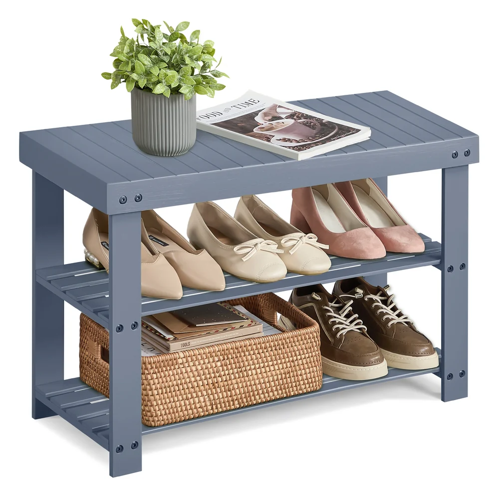 Bamboo Shoe Rack Bench - Image 4