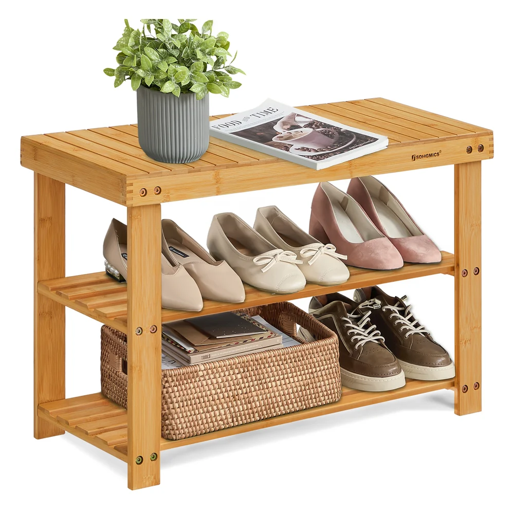 Bamboo Shoe Rack Bench - Image 5