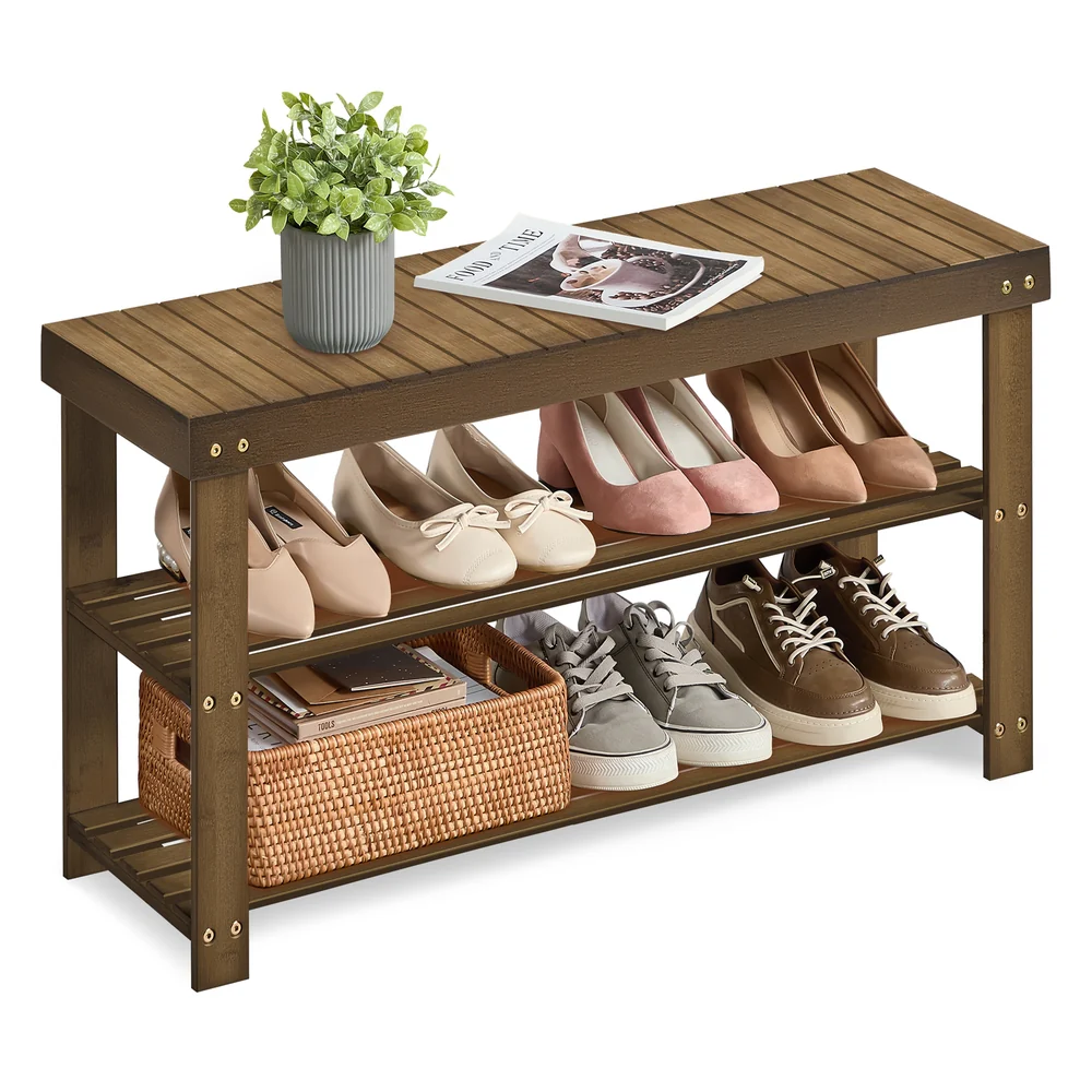 Bamboo Shoe Rack Bench - Image 8