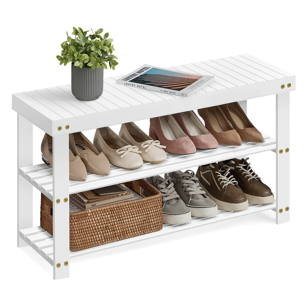 Bamboo Shoe Rack Bench - Image 9