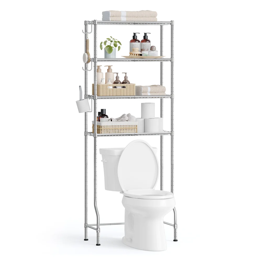 4-Tier Metal Over-the-Toilet Storage Shelf - Image 2