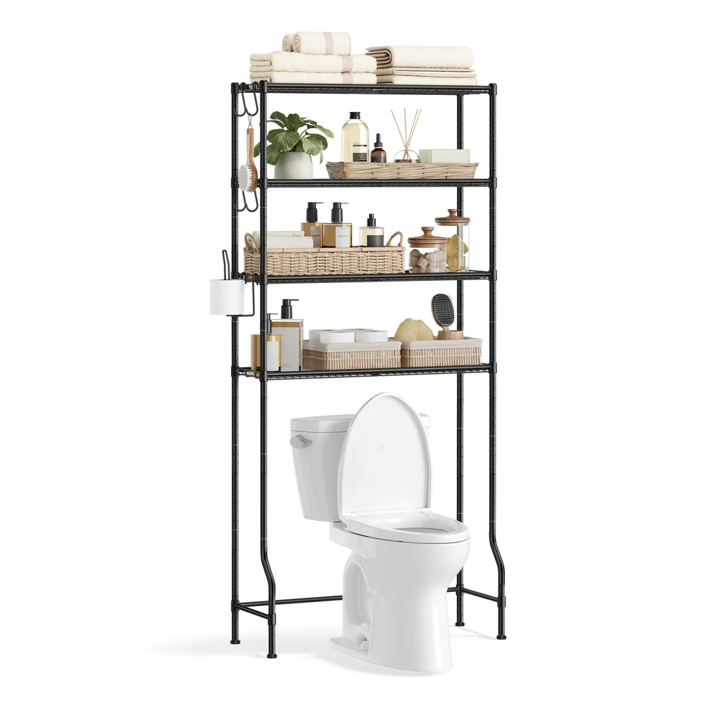 4-Tier Metal Over-the-Toilet Storage Shelf - Image 3