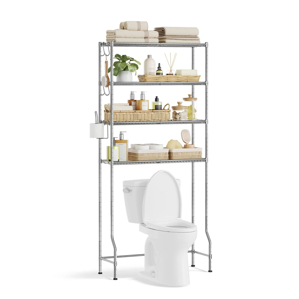 4-Tier Metal Over-the-Toilet Storage Shelf - Image 4