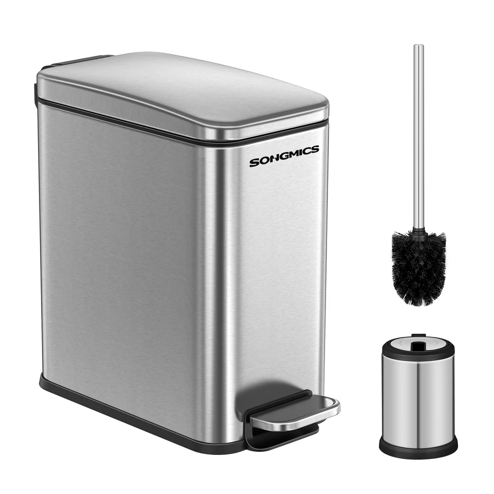 1.3-Gallon Slim Stainless Steel Trash Bin