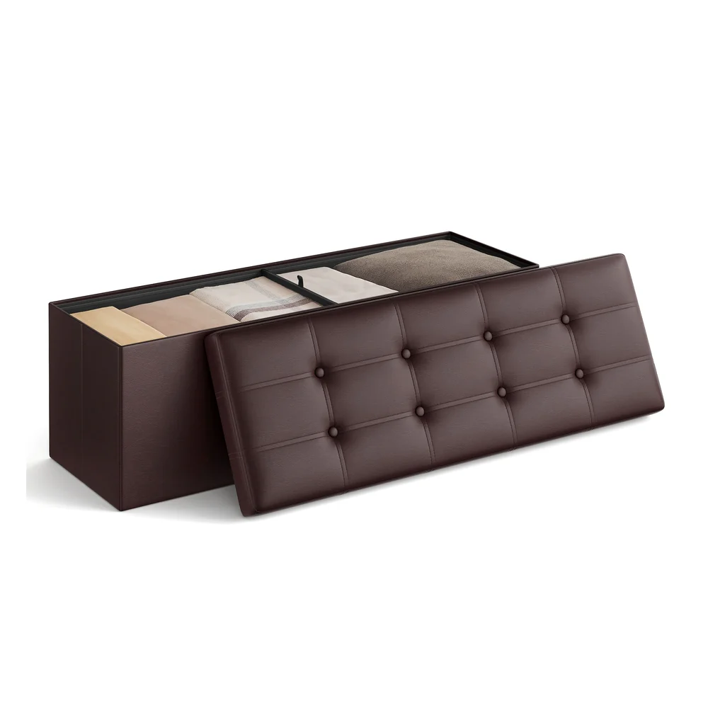 MAZIE Collection - Folding Storage Ottoman Bench with Lid - Image 3