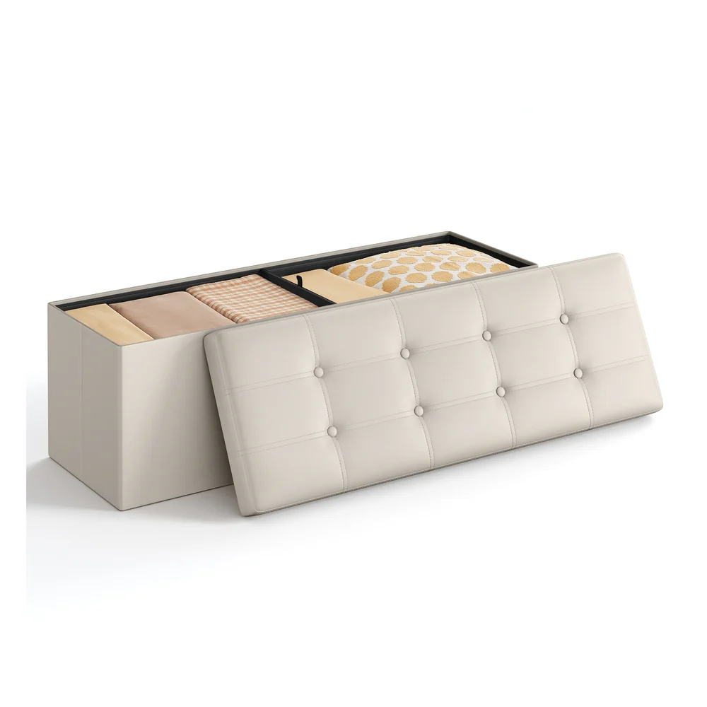 MAZIE Collection - Folding Storage Ottoman Bench with Lid - Image 4