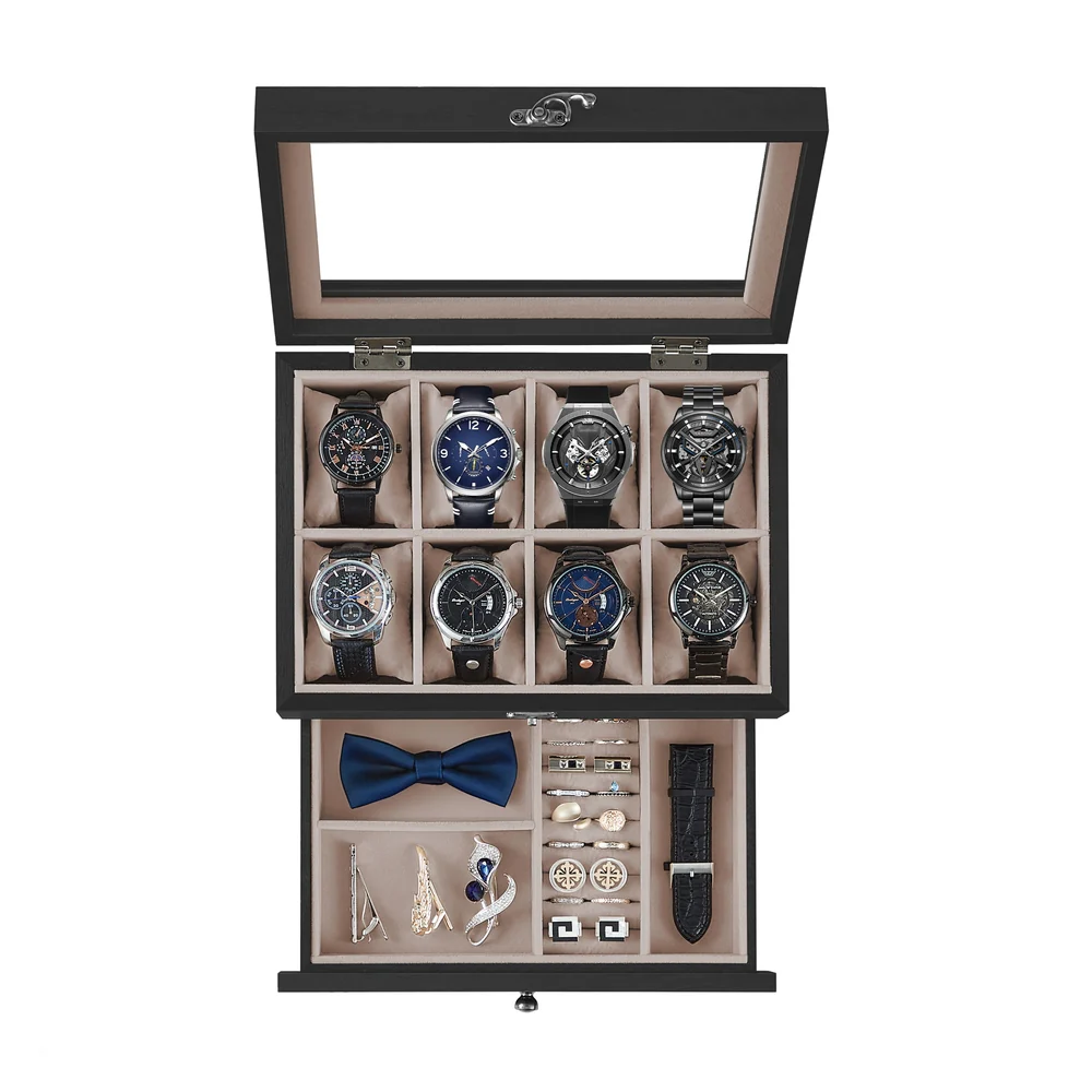 2-Tier Watch Box with Glass Lid - Image 2