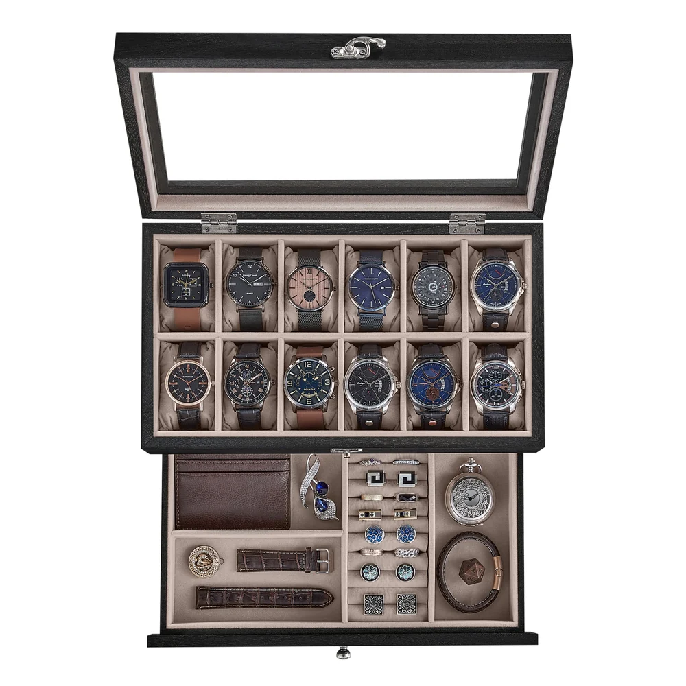 2-Tier Watch Box with Glass Lid - Image 4