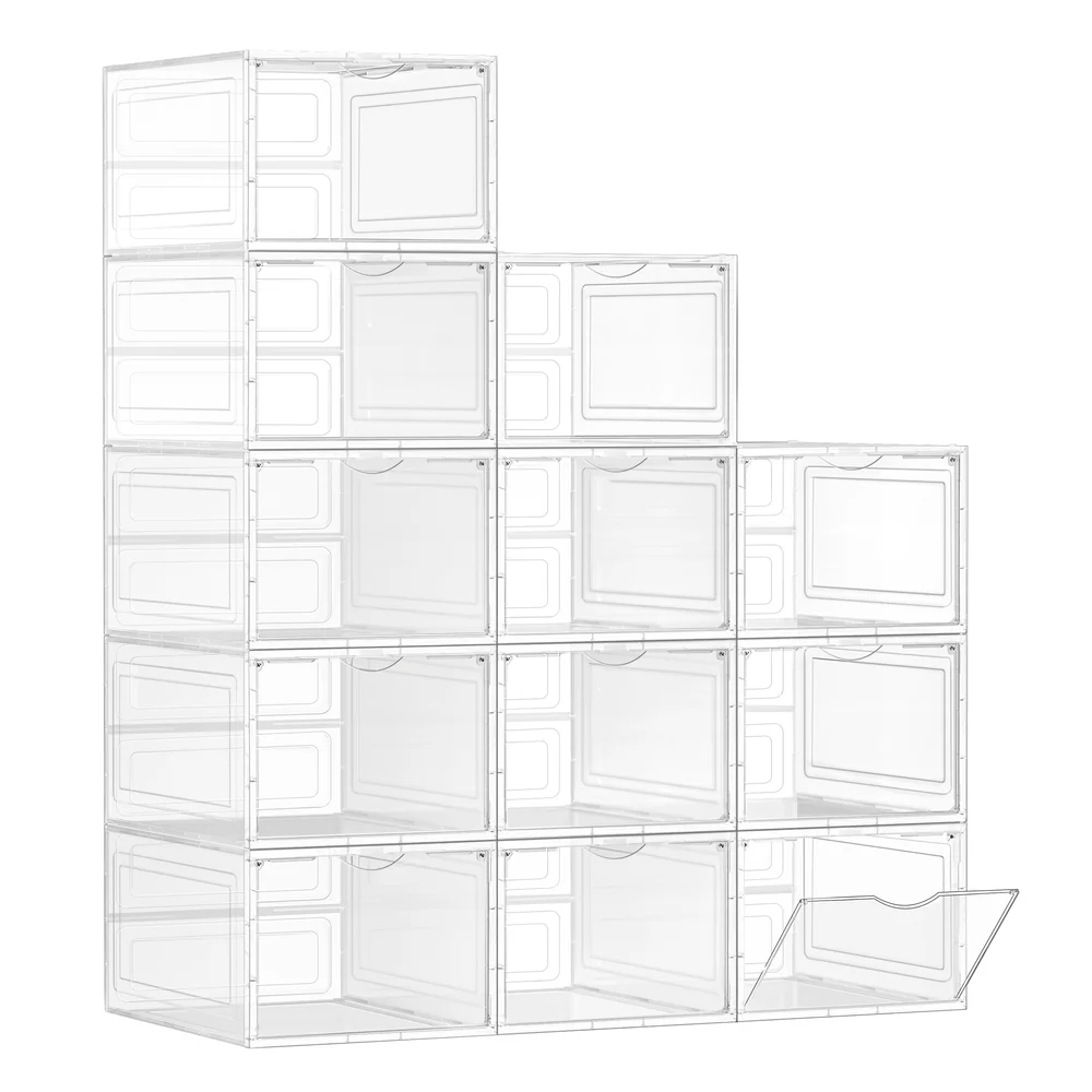 Clear Shoe Boxes, up to US Size 13