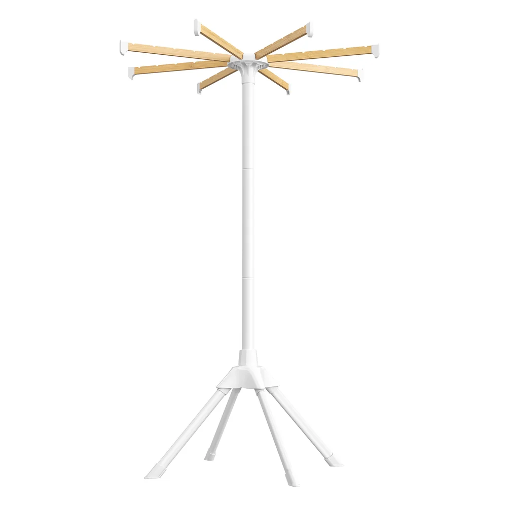 Foldable clothes drying rack with bamboo rods for indoor laundry - Image 2