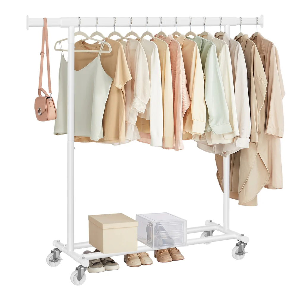 Clothes Rack with Extendable Hanging Rail on Wheels - Image 3