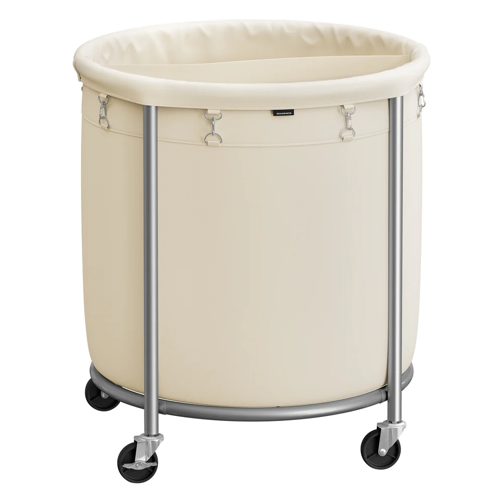 Round Laundry Basket on Wheels - Image 15