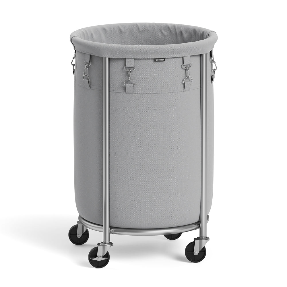 Round Laundry Basket on Wheels - Image 4