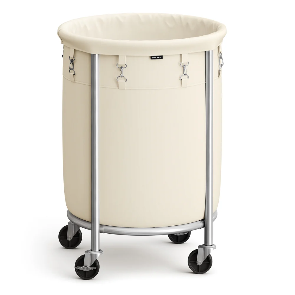 Round Laundry Basket on Wheels - Image 5
