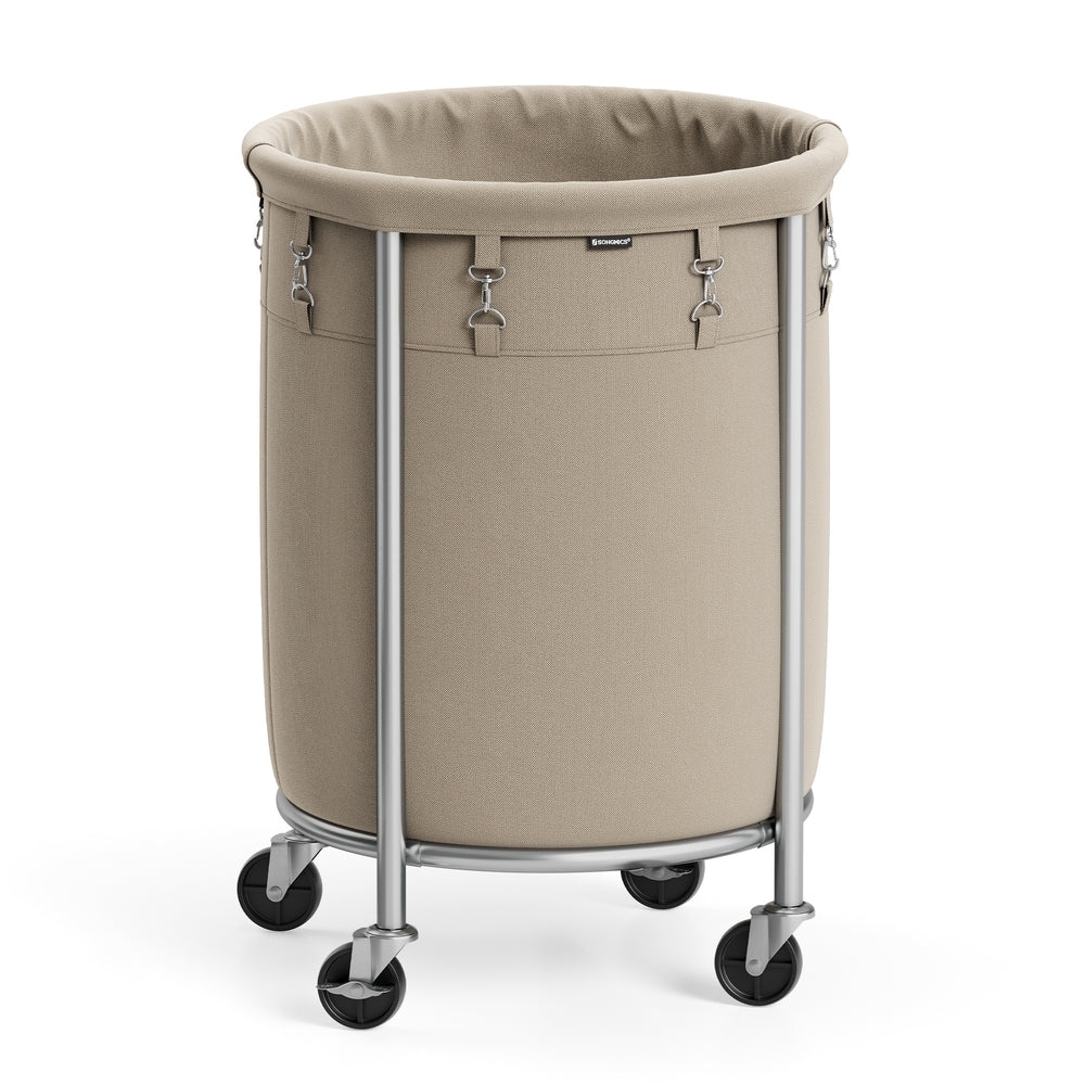 Round Laundry Basket on Wheels - Image 8