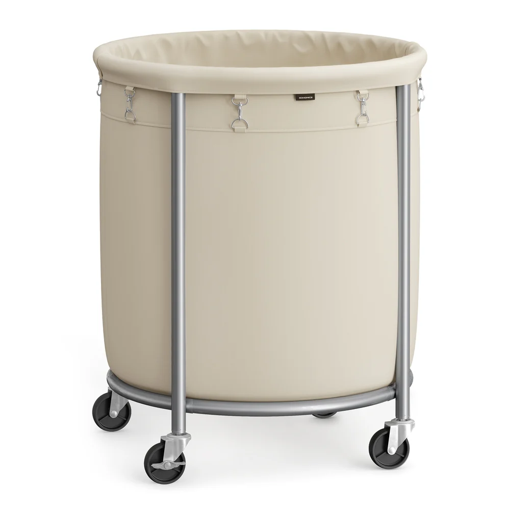 Round Laundry Basket on Wheels - Image 9