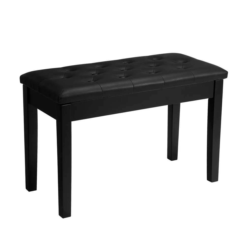 Duet Piano Bench with Padded Cushion and Storage Compartment
