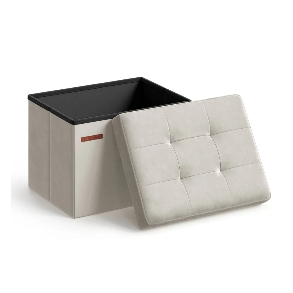 Foldable Storage Ottoman Bench - Image 2