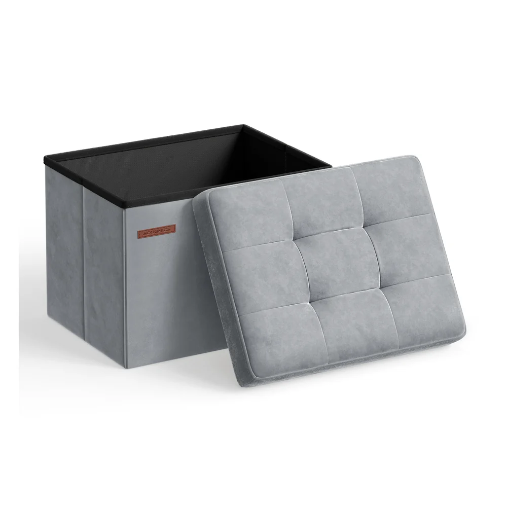 Foldable Storage Ottoman Bench - Image 4