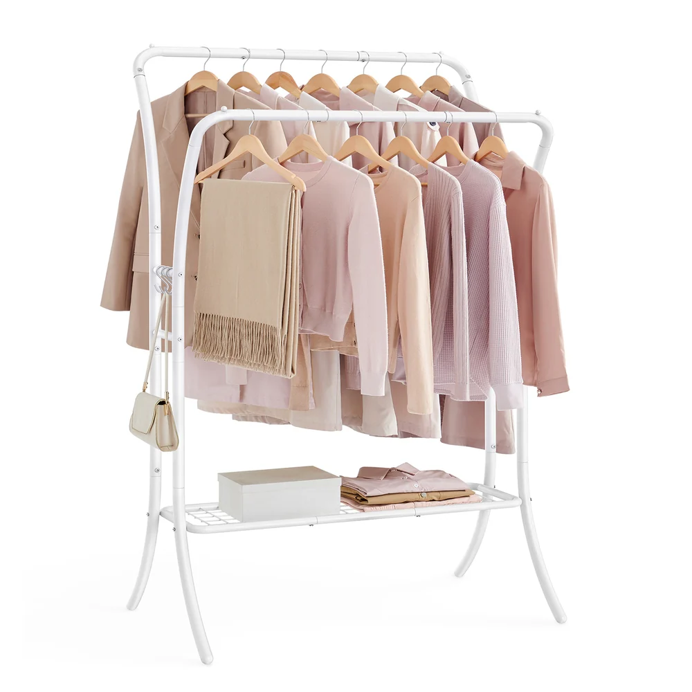 Heavy-Duty Double-Rod Clothes Rack