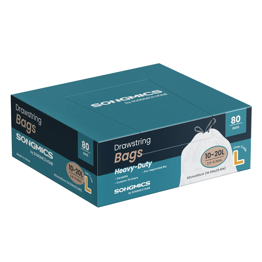 Heavy-Duty Garbage Bags with Drawstrings