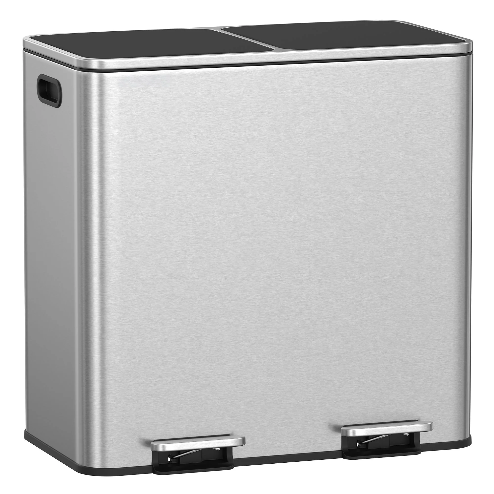 SONGMICS HOME Trash Can with 2 Compartments for Kitchen