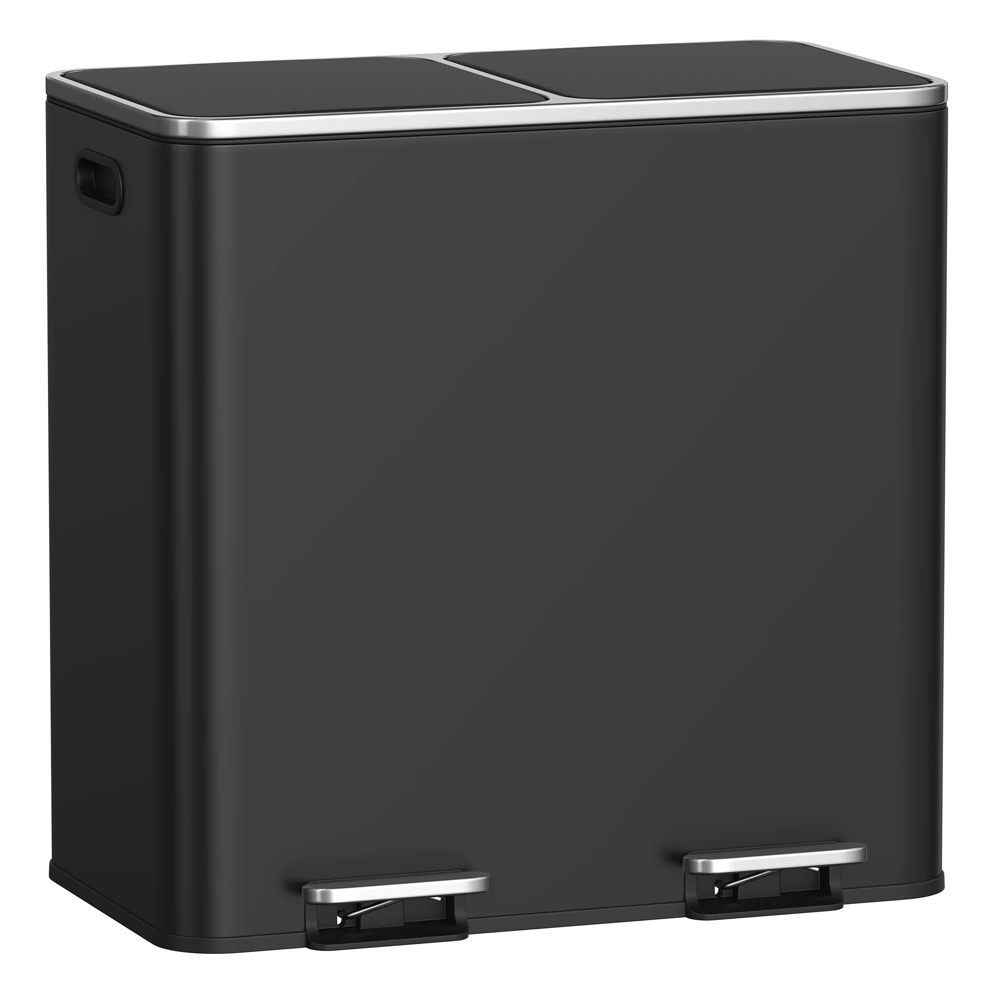 SONGMICS HOME Trash Can with 2 Compartments for Kitchen - Image 2