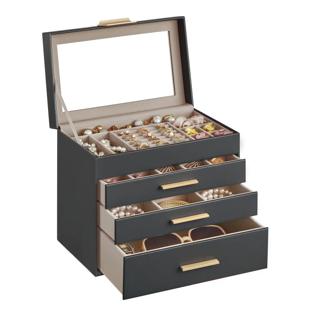 GISELLA Collection - Jewelry Box with Glass Lid for Sunglasses and Big Jewelry - Image 4