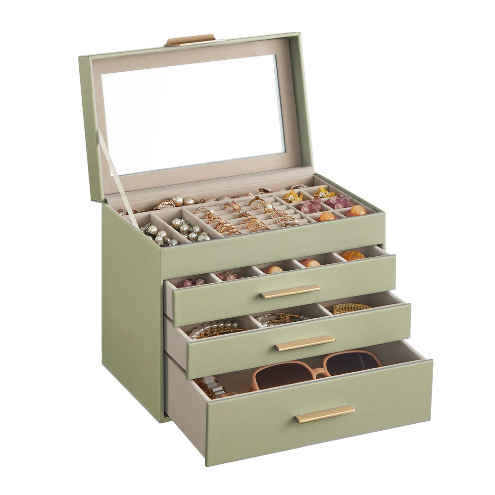 GISELLA Collection - Jewelry Box with Glass Lid for Sunglasses and Big Jewelry - Image 5