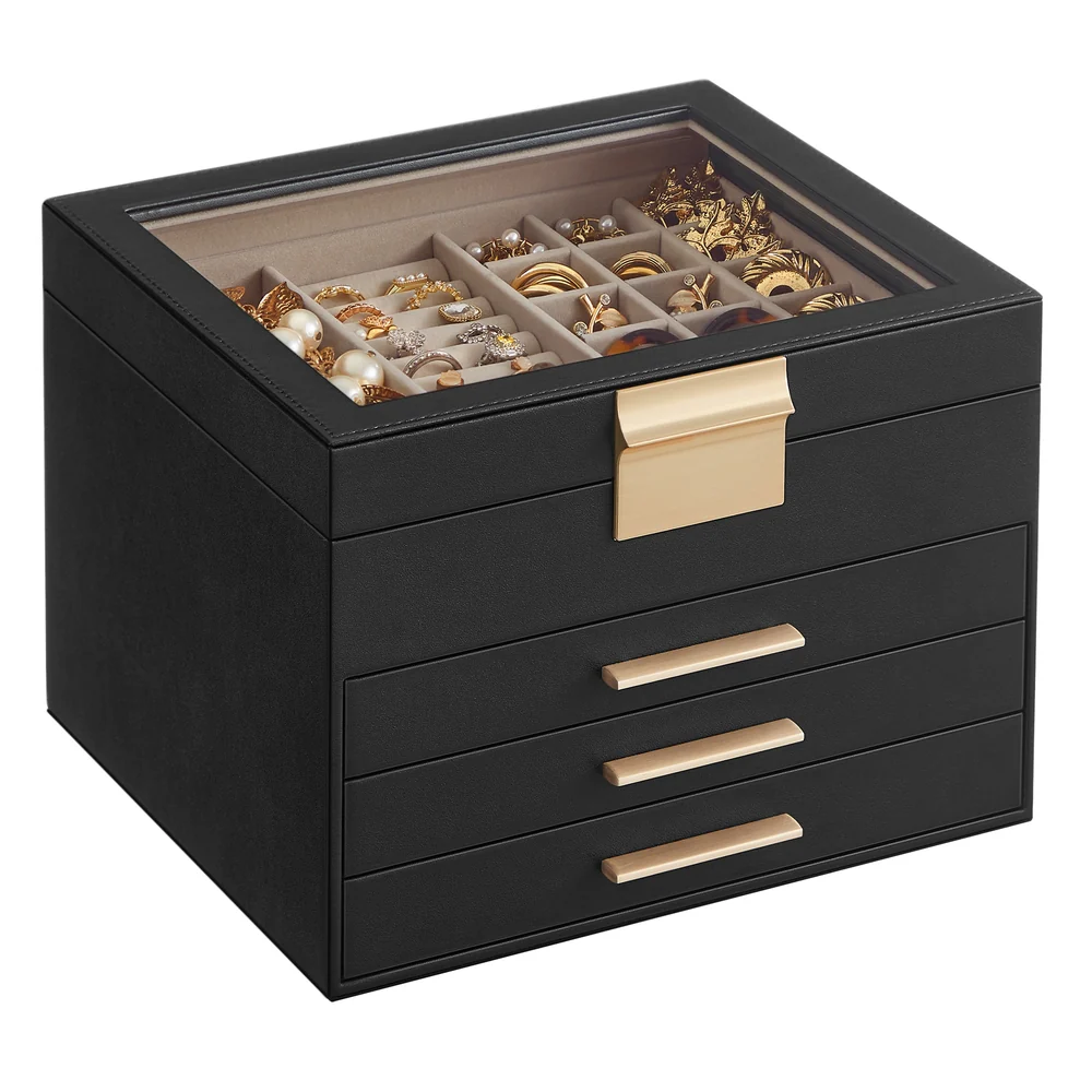 GISELLA Collection - Jewelry Box with Glass Lid for Big and Small Jewelry - Image 14